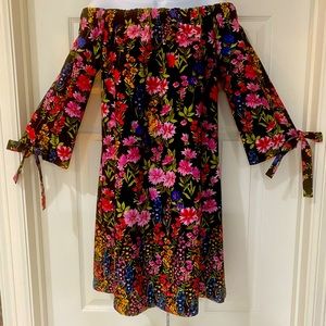 Vince Camuto Floral Off Shoulder Shift Dress Size 8